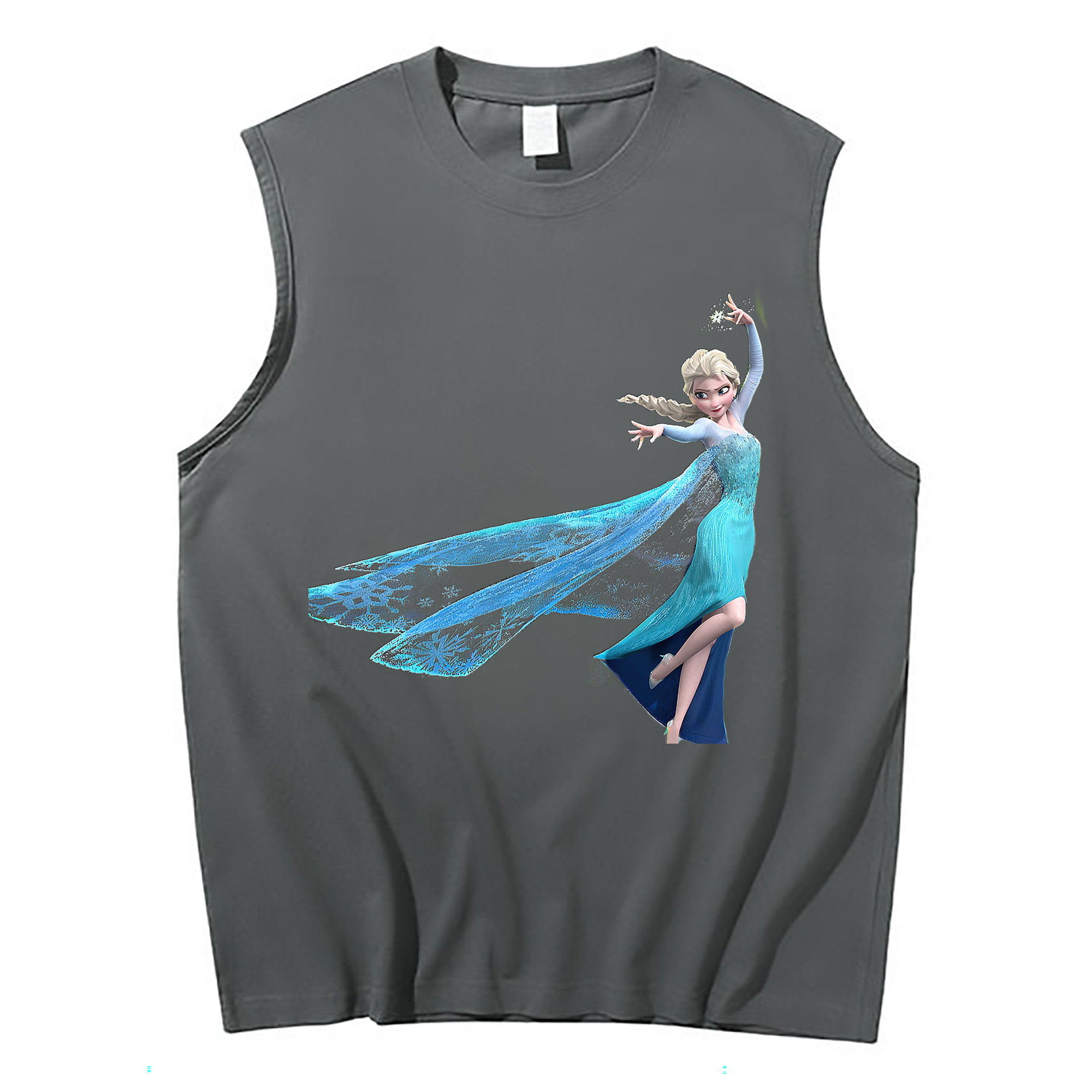（画像用） アナと雪の女王 アンナ エルサ Frozen Anna Elsa コットン100％タンクトップ（フロントプリント）